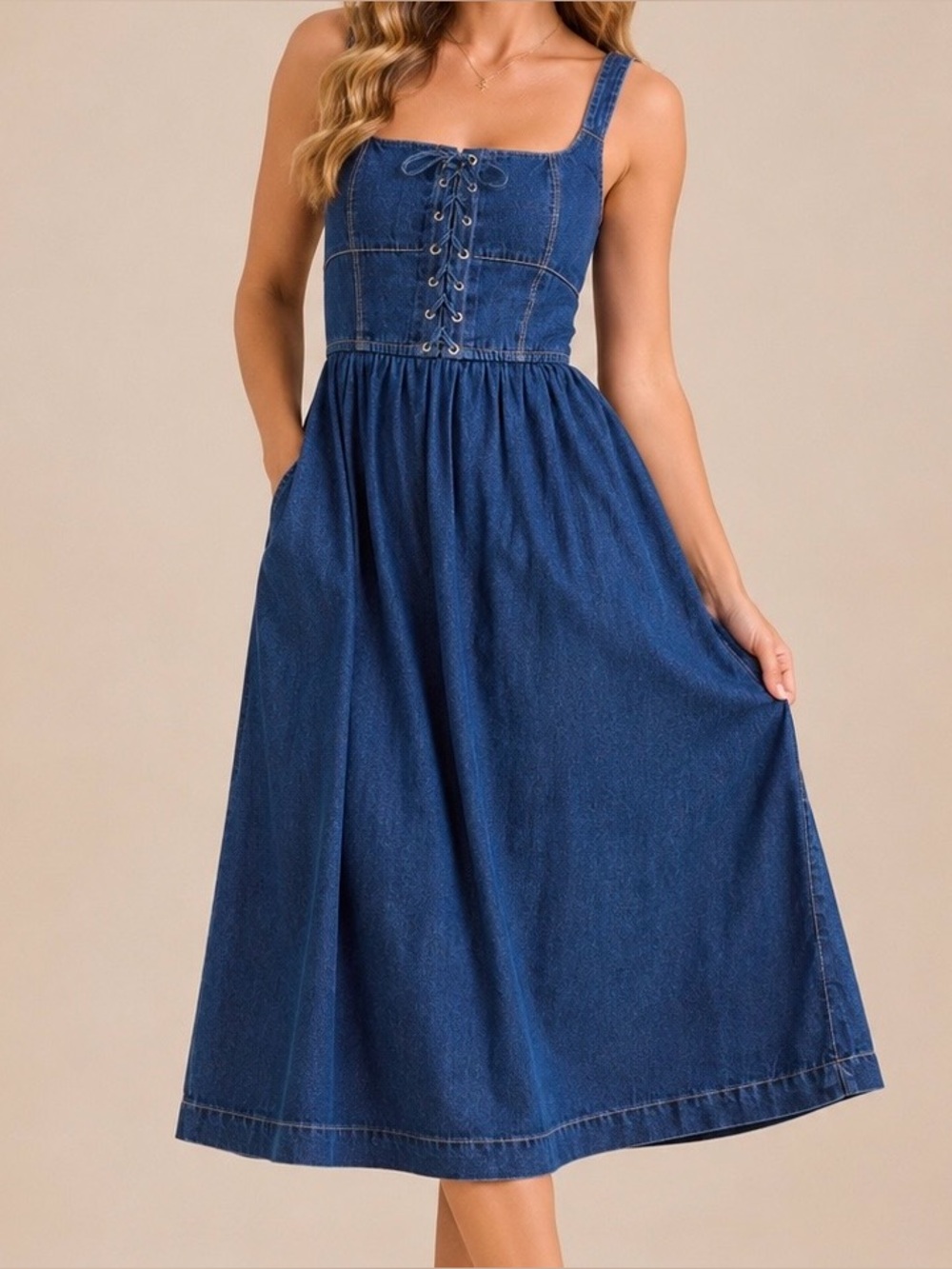 NEW Altar’d State Denim Midi Dress Size Small NWT